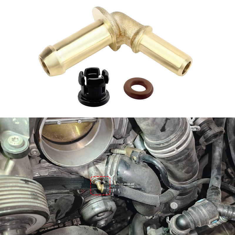 Thermostat Water Outlet Hose Connector Kit, Water Thermostat for Car, Water Pump to Thermostat Outlet Tube Compatible with Land Rover Range XJ XF 4 Velar 3.0 V6 5.0 V8, Replaces OEM #LR049990