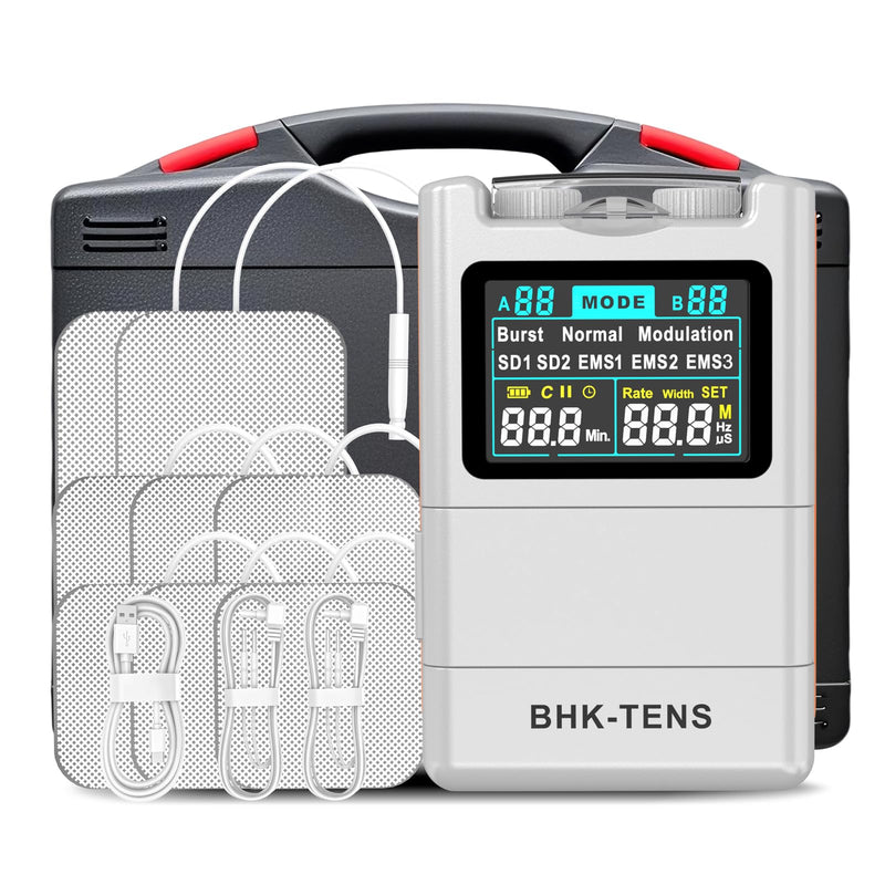 2025 TENS EMS Unit Muscle Stimulator for Back Pain Relief, Upgraded Color LCD TENS Machine for Chronic Pain, Muscle Relaxation, Home Use. with 8 Customizable Pulse Modes, 8 TENS Pads, 40 Intensitys 800 Silver
