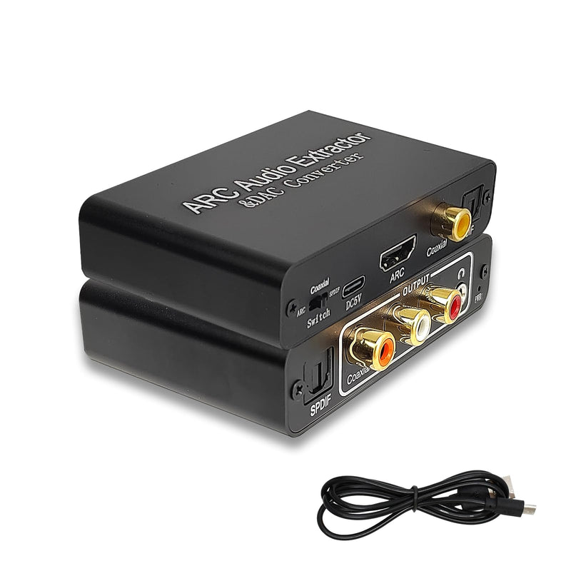 HDMI ARC Audio Extractor,DAC Converter,192KHz Digital to Analog Audio Converter,Optical/SPDIF Coaxial Stereo L/R RCA 3.5mm