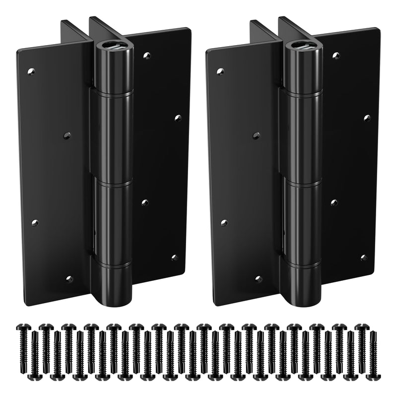 1 Pair 5-3/4” Aluminum Self Closing Gate Hinges, Adjustable Spring Hinges Fence Gate Hinge for Metal Gates, Pool Gates, Aluminum Gates (1) 1