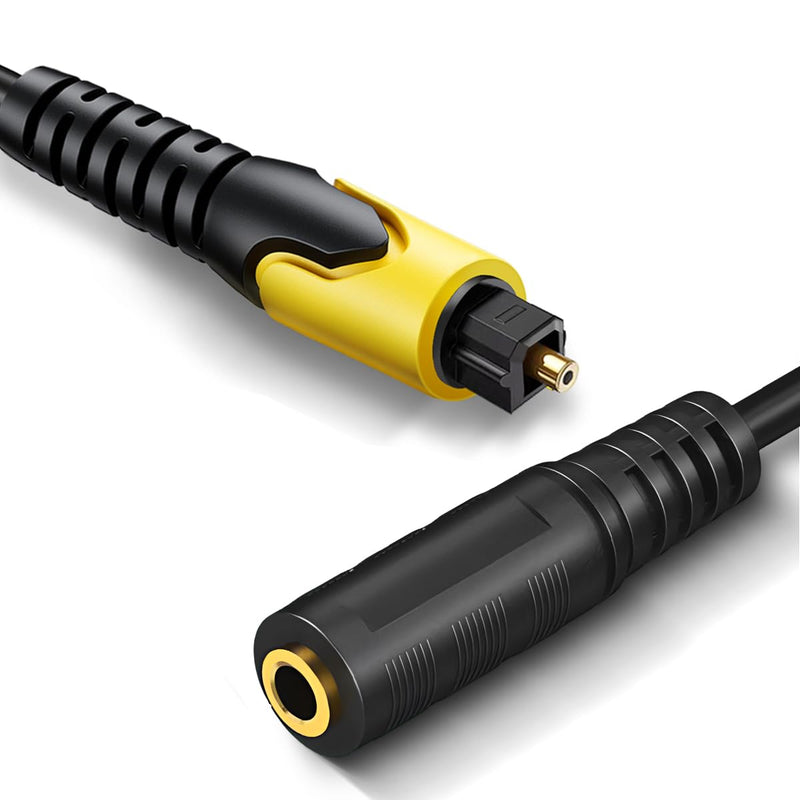 192KHz DAC Optical to 3.5mm Converter, Optical Audio Cable to AUX Adapter, Unidirectional from SPDIF Digital to Analog Converter for TV Sound Out to Speaker Headphone with AUX-in Input Jack Yellow