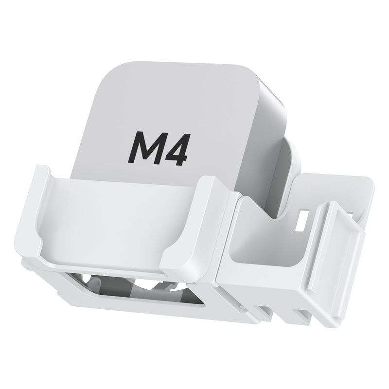 VESA Mount for Mac mini M4 with Storage Baskets – Wall & Monitor Mounting Bracket, Anti-Scratch & Non-Slip Design, Full Port Access, Compatible with VESA 75x75mm & 100x100mm, Not for M1/M2
