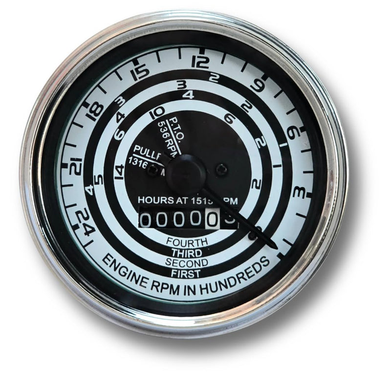 Tachometer Proofmeter Hourmeter Fits Ford Tractor Jubilee, 2N, 8N, 9N, NAA (1950–1952) | Replaces Part # 8N17360A1, 86520180, C3NN17360N, Arrowhead SSW0015 | Chrome Bezel | Ford Tractor Gauges