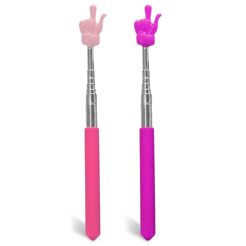 Hitefu 4 Pcs Telescopic Teachers Pointer, Mini Extendable Finger Pointer Stick, Colorful Pointing Stick for Classroom, School, Kindergarten & Meeting