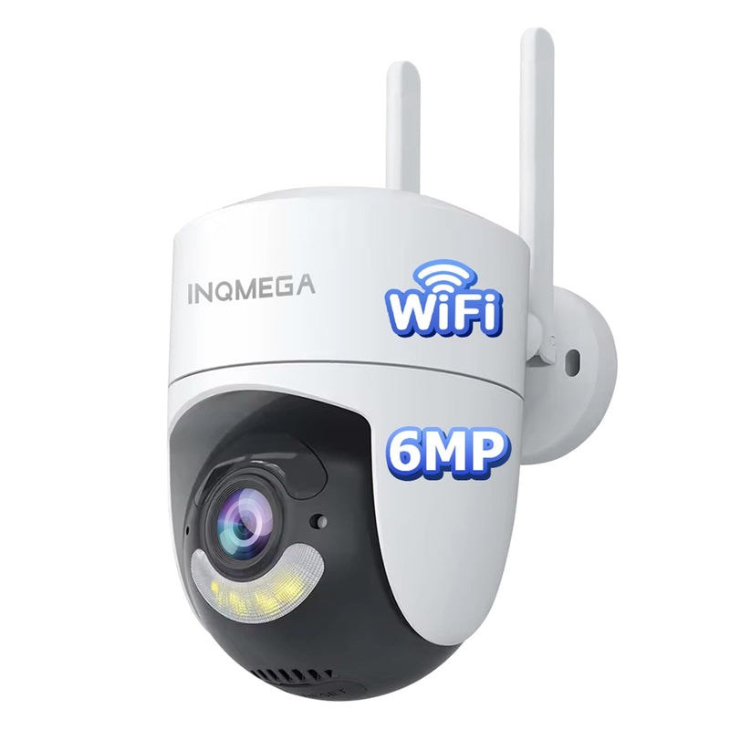 INQMEGA 6MP TUYA Smart Camera,2.4G WiFi Security Home Surveillance Camera,2-Way Audio, Color Night Vision, Waterproof, Motion Detection, Spotlight & Siren,6.5ft Power Cord
