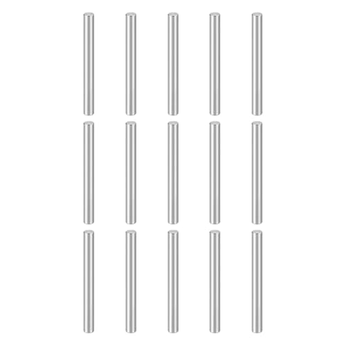 HARFINGTON 15pcs Dowel Pins M8(8mm) x 85mm 304 Stainless Steel Cylindrical Shelf Support Peg Pin Rod Fasten Elements for Metal Devices Wood Furniture DIY Installation, Silver M8 x 85mm 15