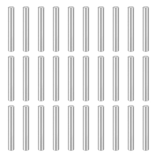 HARFINGTON 50pcs Dowel Pins M6(6mm) x 45mm 304 Stainless Steel Cylindrical Shelf Support Peg Pin Rod Fasten Elements for Metal Devices Wood Furniture DIY Installation, Silver M6 x 45mm