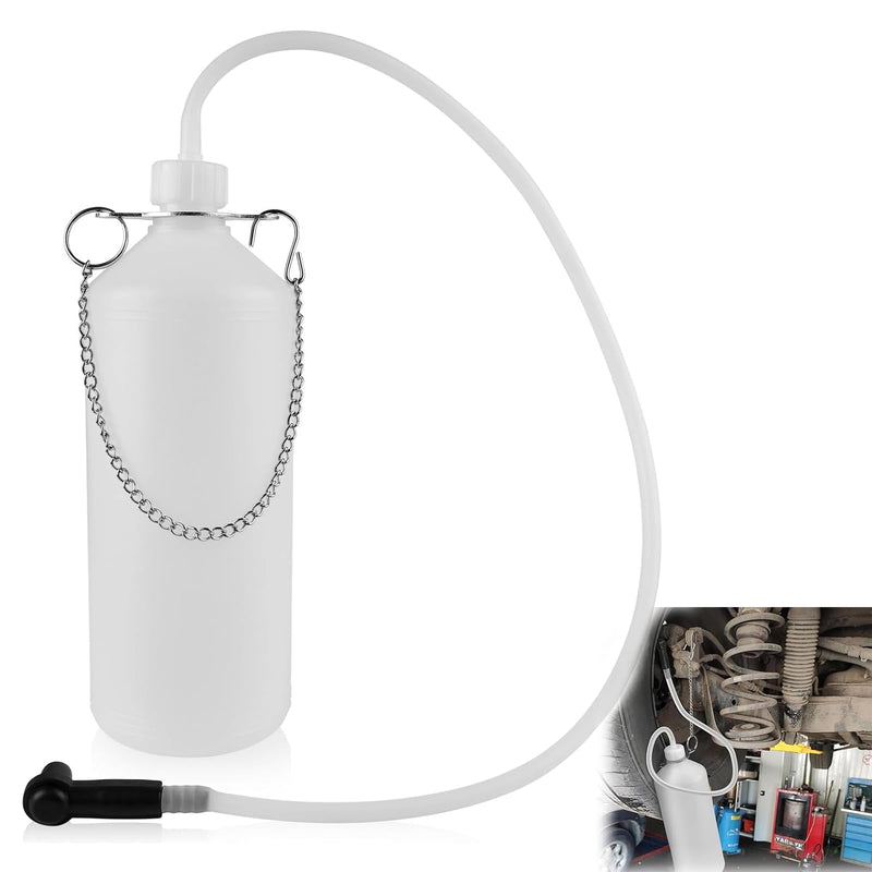 1L Brake Bleeder Bottle One Person - Automotive Brake Fluid Bleeding Kit with 24 inch Tube and Rubber Connector for Collect Brake Fluid, Fit for Cars, Motorcycles, and ATVs