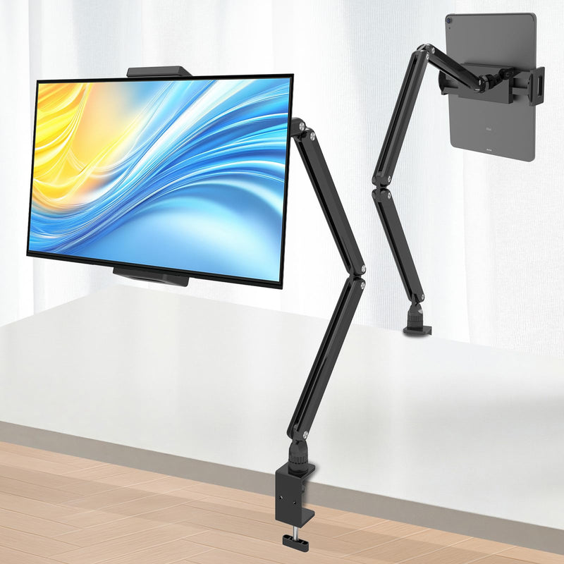 Tablet Stand for iPad, Aluminum Multi-Angle Adjustable Tablet Holder, Heavy-Duty Metal Base for Desk, Compatible with 5.7''-15.6'' iPad Pro, Surface, Kindle, Tablets, Portable Monitors and More ZMXBZJ