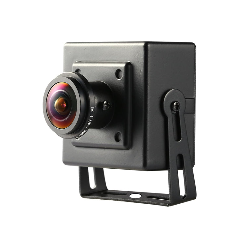 Ultra HD 8MP Mini POE IP Camera,4K Small Indoor Security Camera Fisheye 1.7mm Lens 180° Viewing Angle P2P Remote View CCTV POE Fisheye Cam,H.265 Motion Detection (I706-3-P-HS82) 1.7mm lens black I706-3-P-HS82