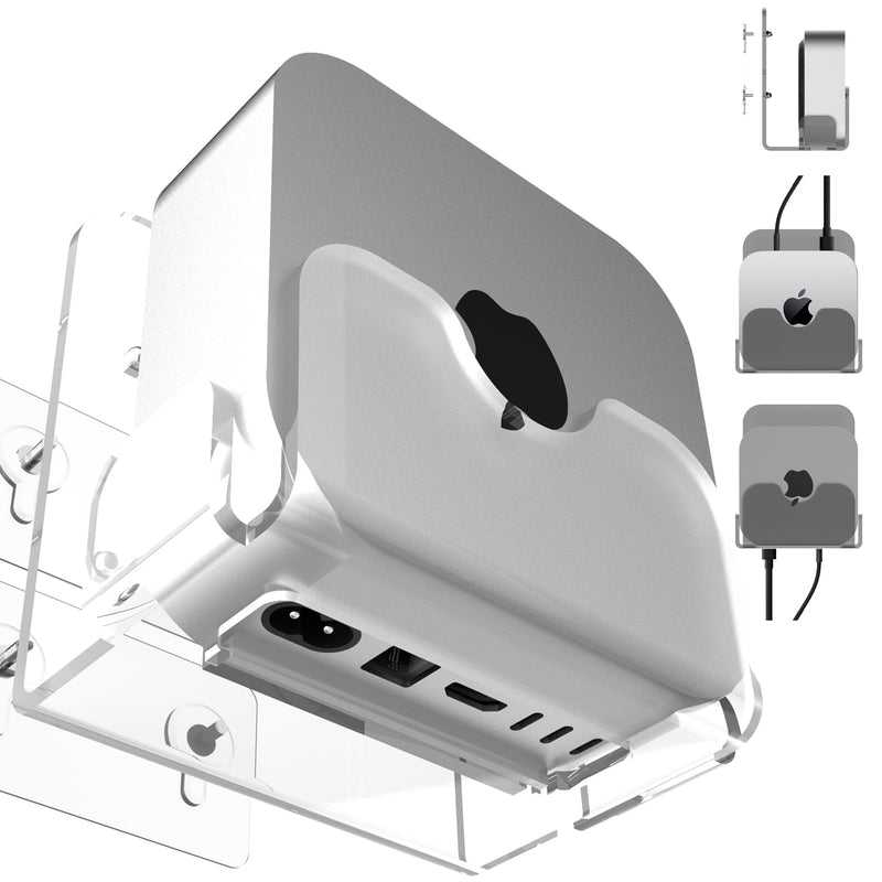 Wall Mount Stand Compatible for Mac mini M4/M4 Pro. (Transparency) transparency