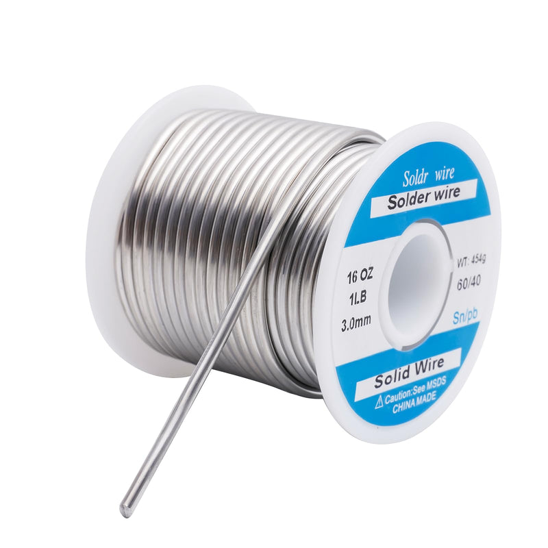 60/40 3mm Solder Wire Solid Core 454g/1LB for Stained Glass 60/40 454g