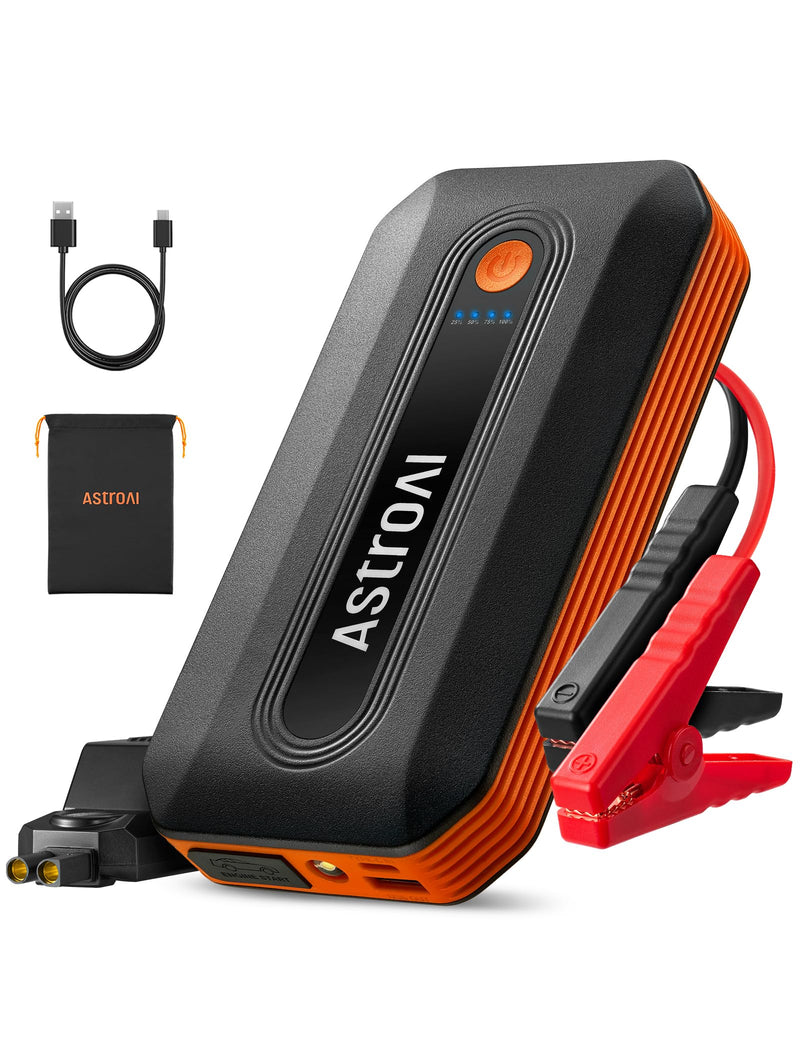 AstroAI B8 3000A Car Battery Jump Starter, 12V Jump Starter Battery Pack (up to 9.0L Gasoline and 7.0L Diesel Engine), Portable Jump Box with 3 Modes Flashlight and Jumper Cable Orange