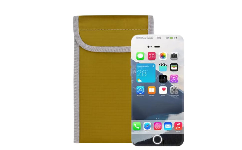 Simple Faraday Signal Blocking Pouch for Cell Phone Privacy and Anti-Tracking Protective Case Tan
