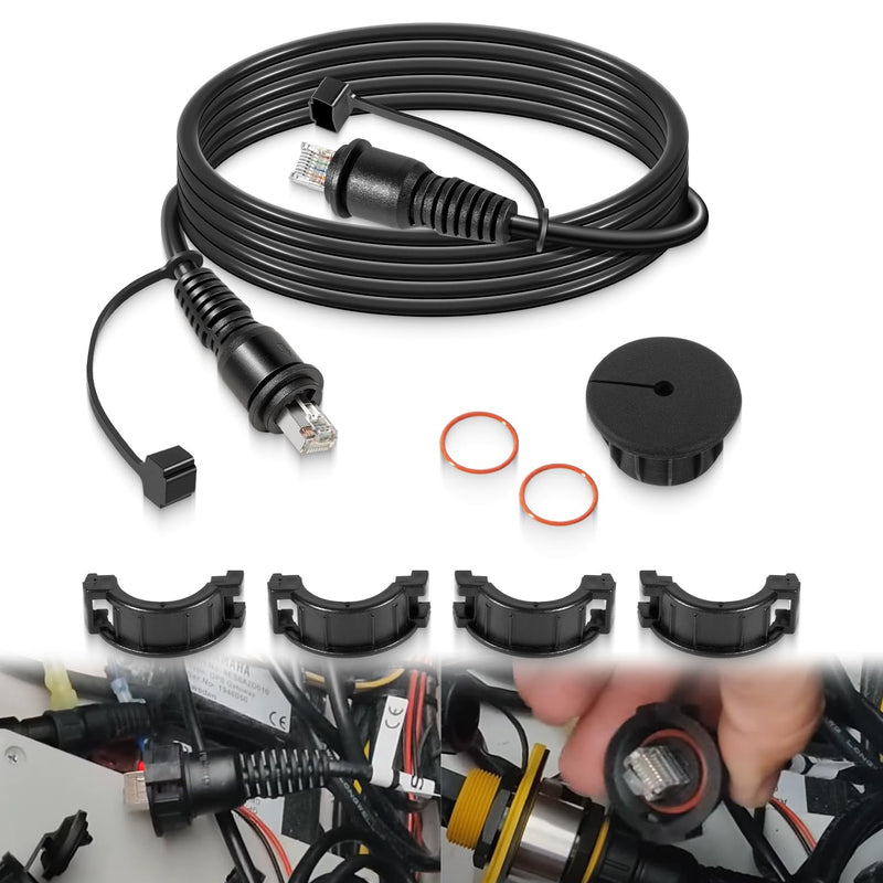 010-10550-00 Marine Network Cable,GMS 10 Cable 10 Feet with Split Connector and Waterproof Cap for Marine RJ45 Compatible with Garmin Navigation Screen Devices 10-Feet