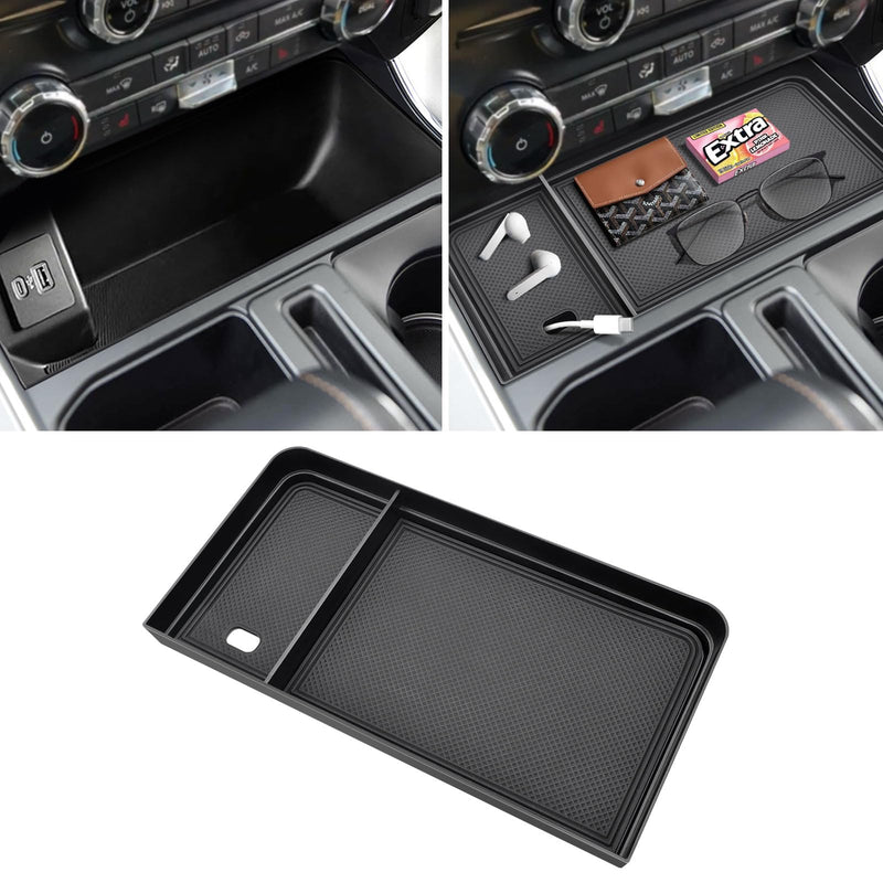 Center Console Organizer for F150 2021-2025 / Lightning XLT 2022-2024 with Rubber Liners and USB Hole Keep Clean and Organized Deep Center Console tray Perfect for F150 Right in Front Shifter|Upgrade| 2025 Upgrade