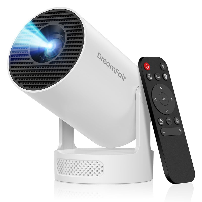 Mini Projector with WiFi and Bluetooth | 4K 1080P 170 ANSI Auto Keystone Correction | 210° Rotatable Portable Projector | 25"-110" Screen Video Projector for Smartphone/Laptop/PC HY300Ultra