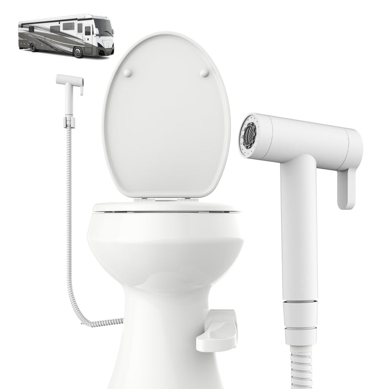 RV Bidet Sprayer – All Metal, RV Handheld Bidet with Water Hose & RV Fitting, Wall-Mount Toilet Sprayer for Motorhomes, Fifth Wheels, Trailers & Campers Toilet (WallMount)
