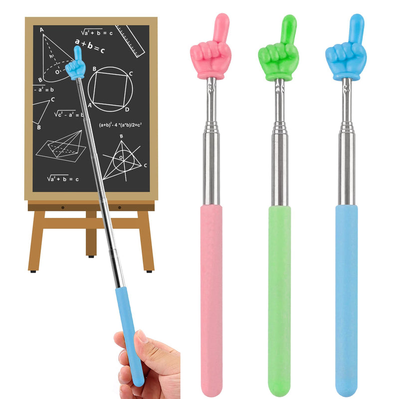 ZukoCert 3-Pack Telescoping Classroom Pointers, Retractable Handheld Teachers & Kids Reading Tools