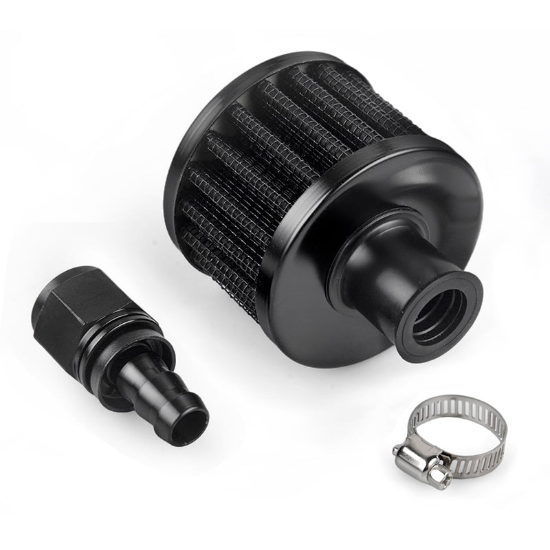 12mm Fuel Cell Breather/Vent Air Filter 8AN Female Fitting Kit Straight