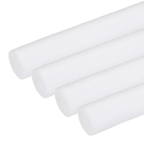 PATIKIL Backer Rod 1-3/8 in x 3.3 Ft, 4 Pcs Foam Rod Caulk Saver Expansion Joint Filler Rope Weather Strip Foam Noodle for Gaps Concrete Crack Filling DIY Craft (35mm Dia), White 1-3/8" x 3.3 ft