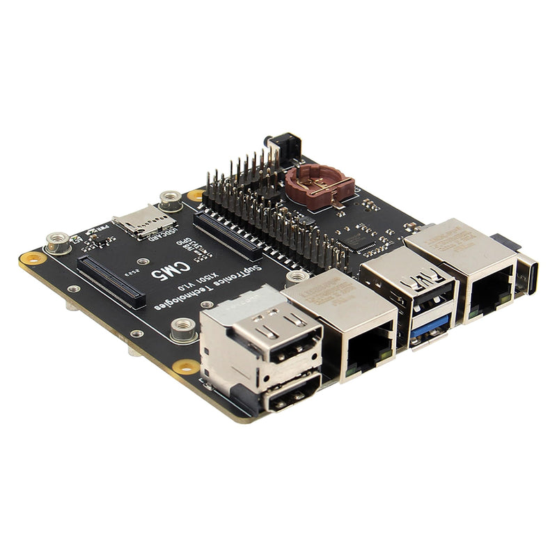 Geekworm X1501 CM5 IO Carrier Board for Raspberry Pi Compute Module 5 Support Dual M.2 NVMe SSD|1GbE + 2.5GbE Ethernet Ports
