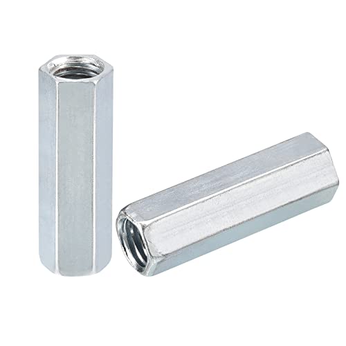 uxcell 20pcs M12x15x50mm Coupling Nuts - Galvanized Carbon Steel Hex Threaded Rod Coupler for Furniture, Electronic, Industrial