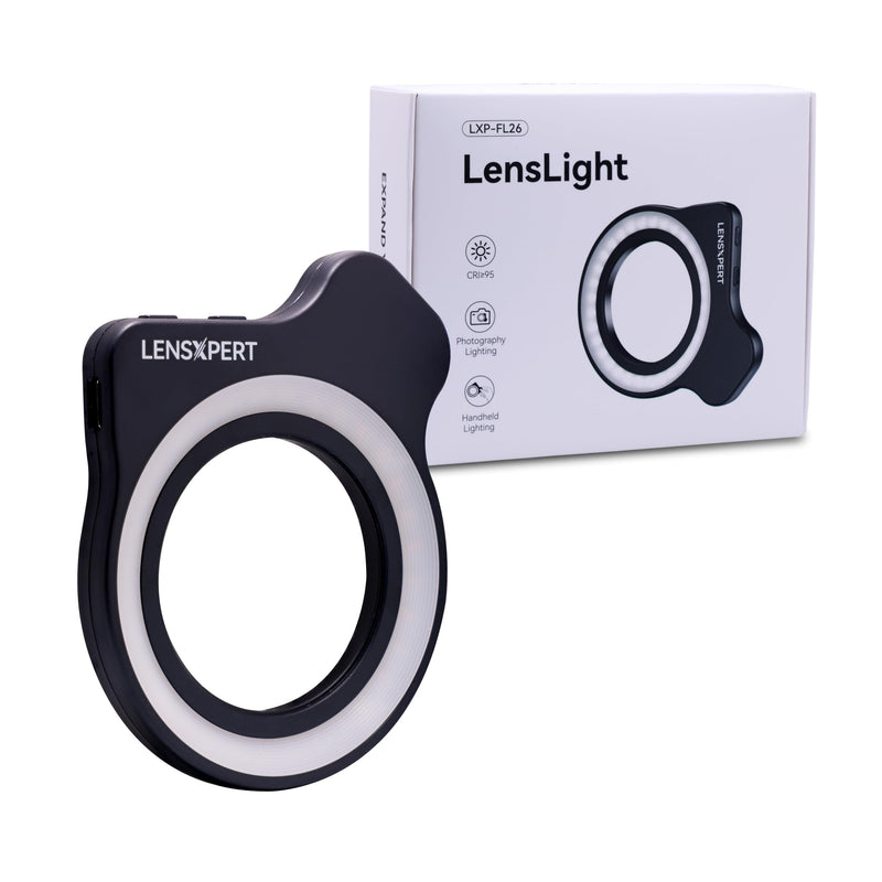 FL26 Macro Photography Pocket Ring Light – Smartphone Clip-On LED Fill Light for Close-Up Photography – Rechargeable and Adjustable Brightness – Compatible with iPhone, Samsung, Android