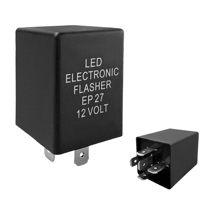 EP27 FL27 LED Electronic Flasher Relay, 5-Pin Car Flasher Relay Fix Turn Signal Bulbs Hyper Flash Issue, 12V Electronic Hazard Warn Relays for Ranger F150 F250 F350 Explorer 1 PCS