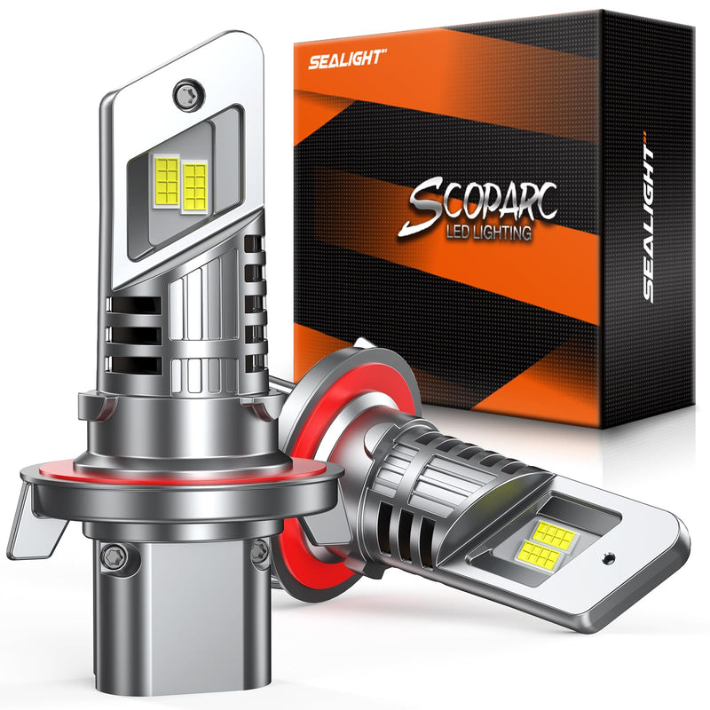 SEALIGHT S1-Pro H13/9008 Fog & Light Bulbs, 40000LM 6500K White H13 Lights, 1600FT Beam, IP67 Waterproof with Fan, 2-Pack for ATV/SUV 9008/H13