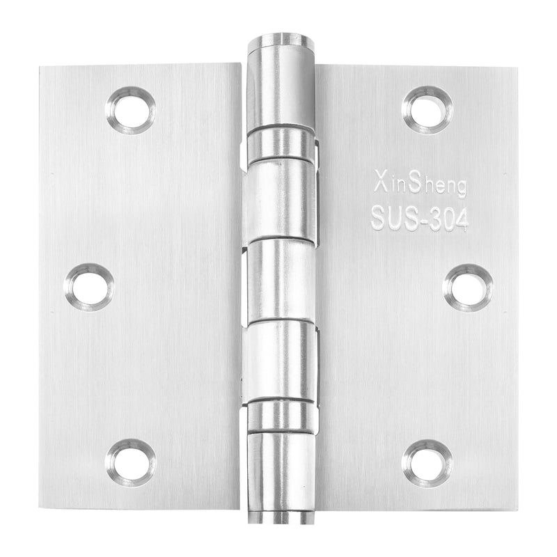 3.5" 304 Stainless Steel Door Hinges XINSheng Security 3 Pack | Ball Bearing Smooth | Square Corner | Non-Detachable Security Pin | 304 Steel Rust Proof | Interior & High-Salt Environments