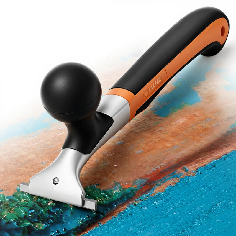 Premium Ergonomic Carbide Scraper - 2-1/2", Heavy-Duty Tool for Wood, Metal, Glass & Floors, Removal on Various Surfaces Dry Glaze, Stains, Putty, Scratches, Rust, Paint, Glue, Varnish, Resin - 65 mm ‎Carbide Scraper (with Blades)