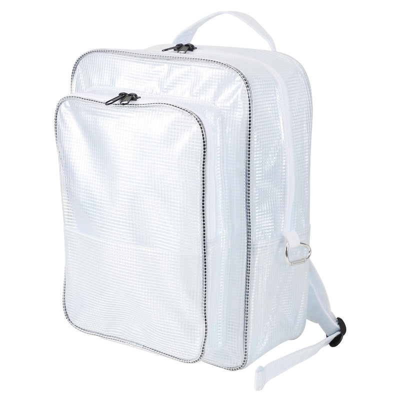 15.7 Inch Tool Backpack-Transparent & Anti-static Cleanroom Engineer Tool Bag for Work and Travel White