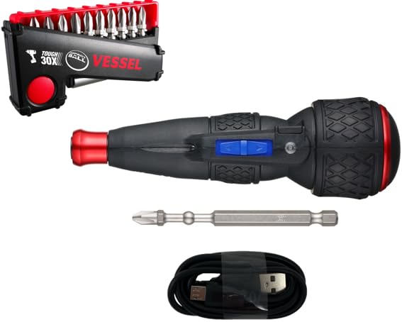 (US Model) VESSEL e-ASSIST Screwdriver Higher Torque w/11pc Bit Set