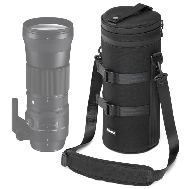 Ambitful 4.92 × 11.42 in Thick Camera Lens Pouch Case, Protection Lens bag | Water/Dust/Shock Lens Pouch for DSLR Camera Lens Compatible Below 4.92 × 11.42 in Sony, Nikon,Canon,Fujifilm,Tamron Lenses 125 × 290 mm (4.92 × 11.42 in)