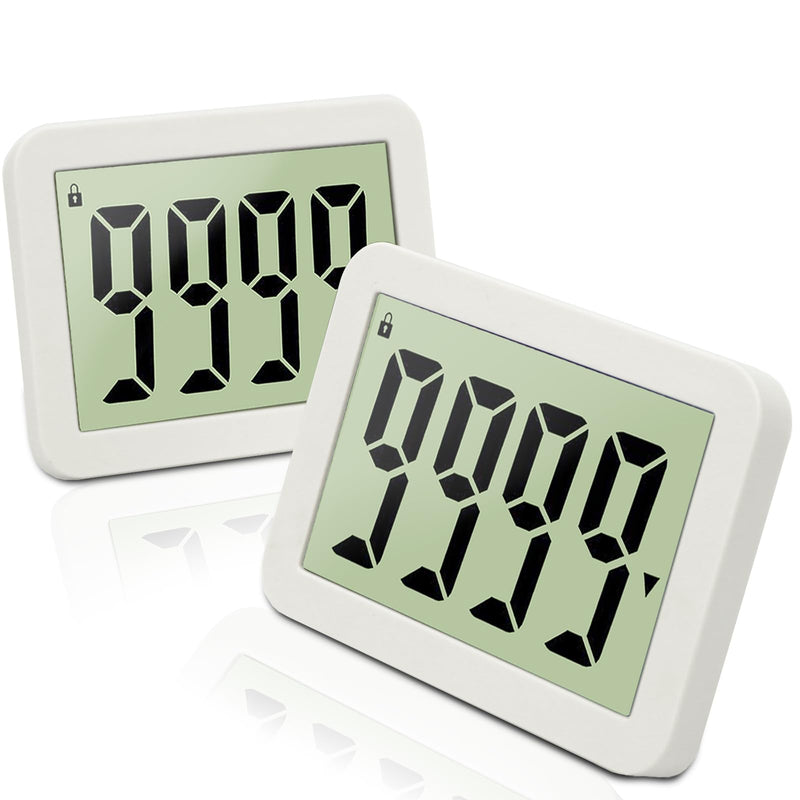 2-Pack QINFIEY Digital Countdown Days Timer Electronic 9999-Days Timer for Vacation Retirement Wedding Lab, Large Display for Classroom Graduation,Study Fitness Count Down（2pcs） White
