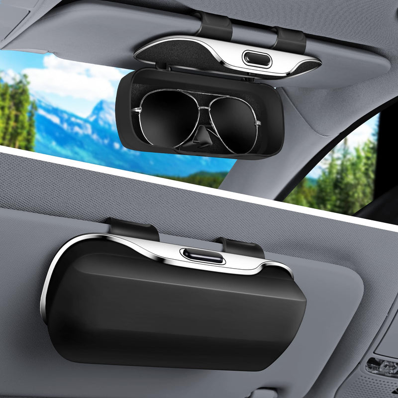 Sunglass Holder for Car Visor Clip, Car Accessories Visor Glasses Holder, Vehicle Visor Accessories Sunglass Holder, Car Sunglass Holder Suitable for Truck and Sedan to Place Sunglass (Black) Black
