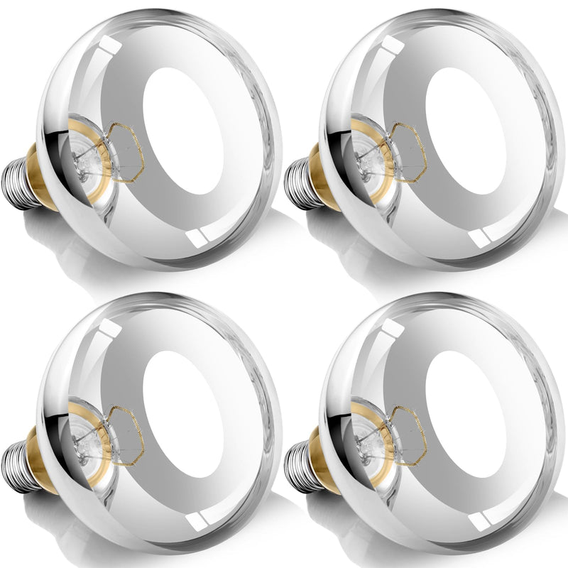 250W Clear Heat Lamp Bulbs, 8000 Hours Rated, R40 Bathroom Shower Incandescent Light Bulb, Infrared Heating for Chickens, Reptiles, Pets, Food, E26 Base, 4 Pack White