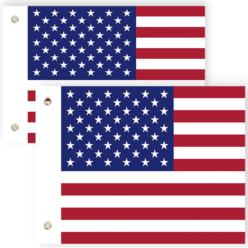 2PCS American Flags for Whip Lights or Antenna Flag Poles, Whip Light American Flags for UTV ATV Can-Am Polaris RZR SXS (16.3" x 12") 2 American flags Whip Light Flags