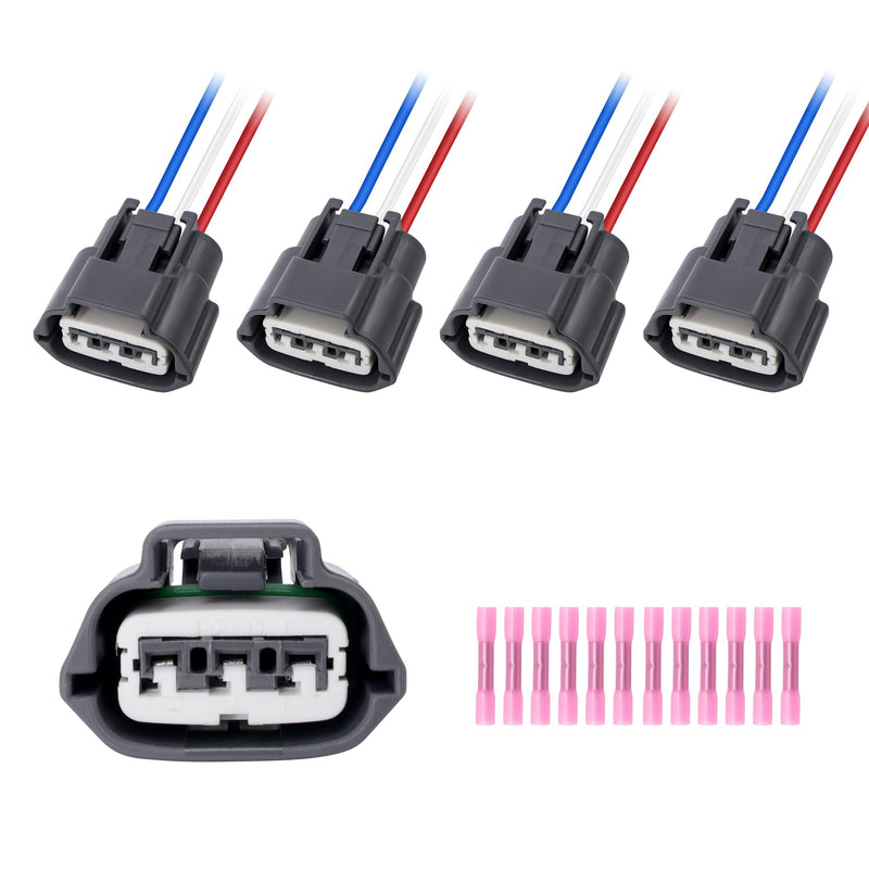 J48817102 4PCS Ignition Coil Connector Compatible with Chevrolet, Infiniti, Isuzu, Kia, Mazda, Mercury, Nissan, Subaru Outback, Suzuki Aerio Equator Esteem Grand Vitara Sidekick Vitara XL-7