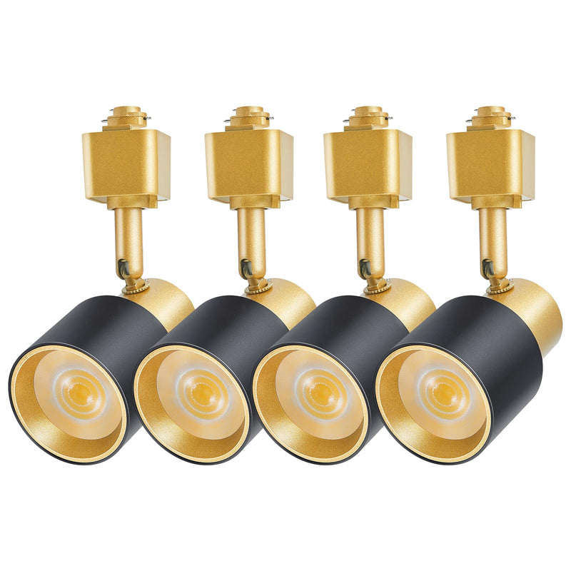 10W H Track Lighting Heads 3000K Warm White Track Light Head Flxible Bright Black Gold Dimmable LED Track Lighting Fixtures for Accent Kitchen Office, Flicker Free CRI90+ 24° 900lm Pack of 4 4 Pack