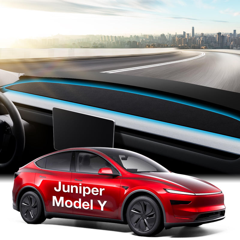 Wigoo 2025 New Model Y Juniper Accessories Dashboard Cover [Anti-Glare and Sun Protection] Suede Dash Mat for New Model Y Juniper(2025-2026), Model Y Juniper Accessories (Black) New Model Y(2025-2026)