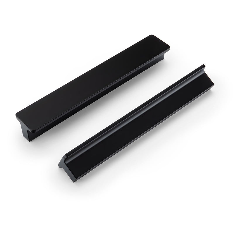 Goldenwarm 10 Pack 5 Inch Kitchen Cabinet Handles Matte Black Drawer Pulls for Bathroom Black Cabinet Handles Dresser Drawer Hardware Finger Edge Pulls for Cabinets 5in Hole Centers