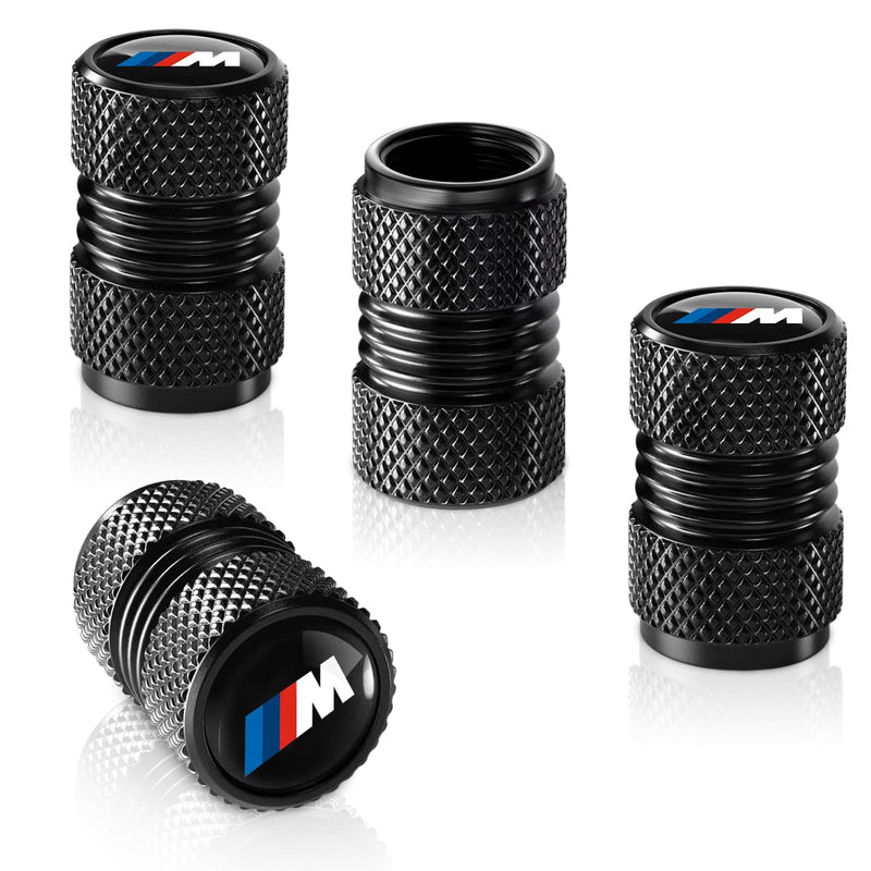 Tire Valve Stem Cap Cover for BMW M Accessories Belt O-Ring Seal Corrosion Resistant Tire Valve Stem Air Cap 4 Pack Black Black-05