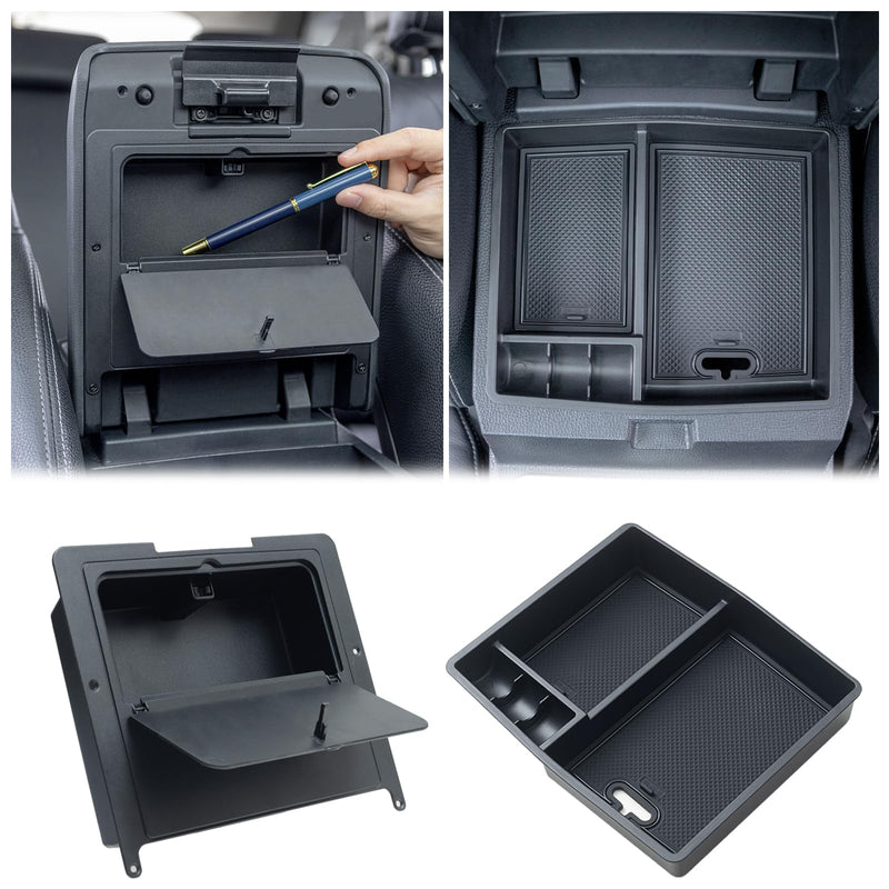 JKCOVER 2PCS Center Console Hidden Box Organizer Tray Compatible with 2024 2025 Toyota Tacoma Accessories Armrest Secret Compartment And Armrest Tray Organizer 2 Pcs