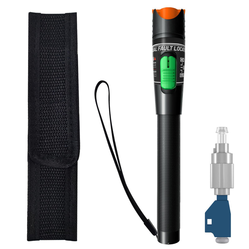 Visual Fault Locator 30KM - VFL Fiber Optic Tester Kit with FC/LC/SC/ST Compatibility - Single Mode 9/125μm Fiber Visual Fault Locator for Telecom Maintenance and Data Centers 30 VFL + FC/LC Connector