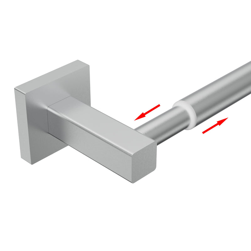 Towel Bar, Adjustable 12.7inch to 23.2inch Wall Mounted Towel Rack for Bathroom, Kitchen, SUS 304 Stainless Steel Towel Rod with Square Base (Brushed Nickel) Brushed Nickel