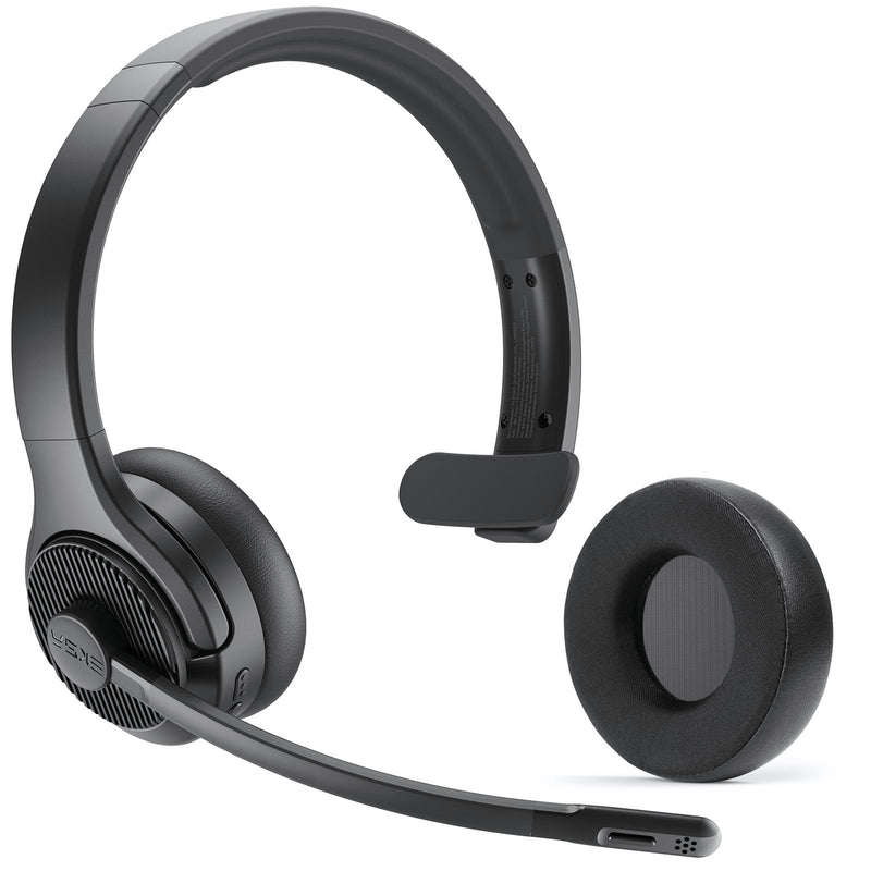EKSA H3 Trucker Bluetooth Headset V5.4, Wireless Headphones with Mic Noise Cancelling, Mute Button & Replacement Ear Cushion, 65Hrs Driver Bluetooth Headset for Cellphone Office Work