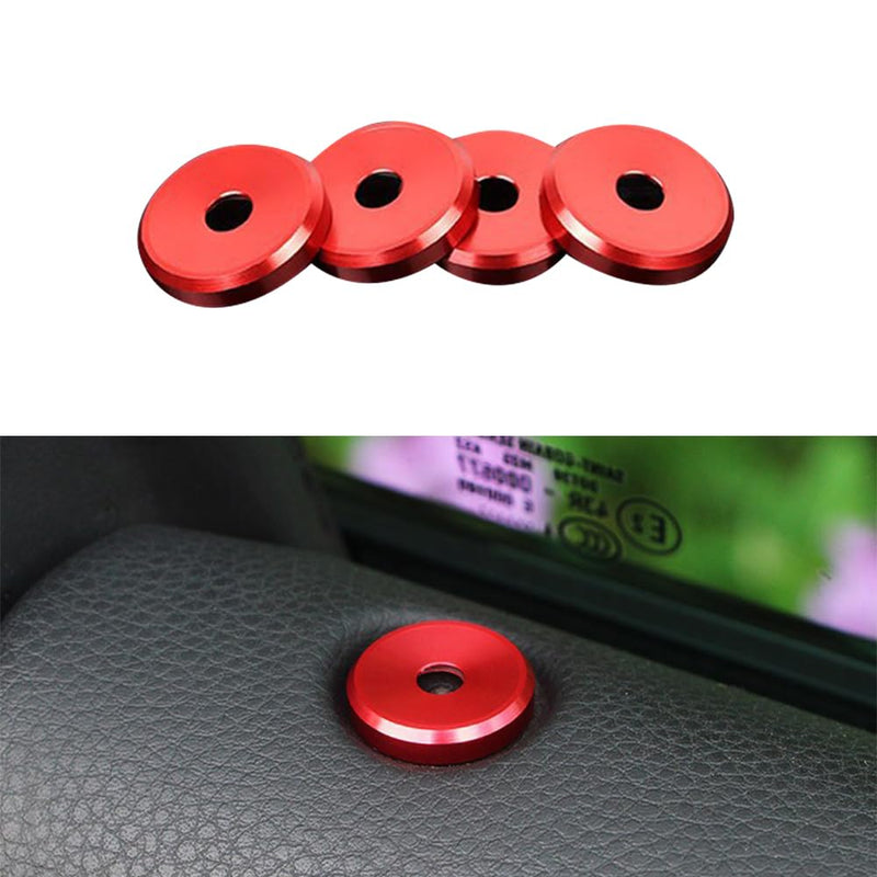 4pcs Aluminum Decorative Door Lock Indicator Light Cap Covers Compatible with Porsche Cayenne Panamera Macan (Red) Red