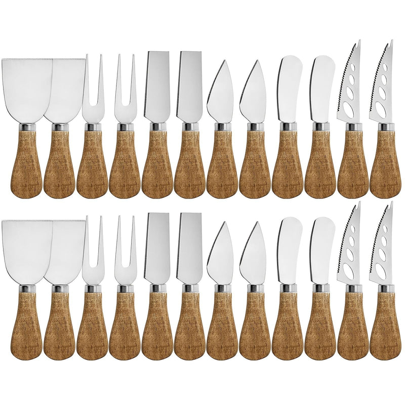 Charcuterie Board Accessories Spreader Knife Set Cheese Butter with Wooden Handles Mini Serving Tongs Spoons Forks Toothpick Flags for party Wedding Christmas (ABX-6) ABX-6